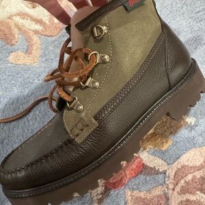 G. H. BASS Ranger Brown and Olive Shearling Leather Boots